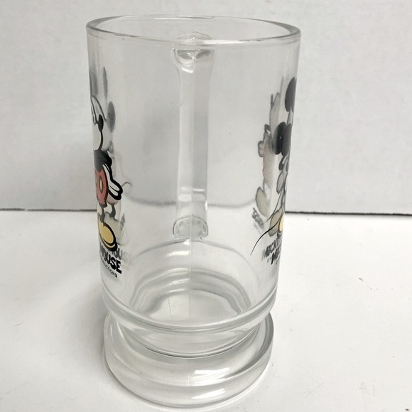 C🌺 VINTAGE DISNEY 80’s MICKEY MOUSE DRINKING CLEAR GLASS BEER PINT CUP MUG EUC - Picture 5 of 12